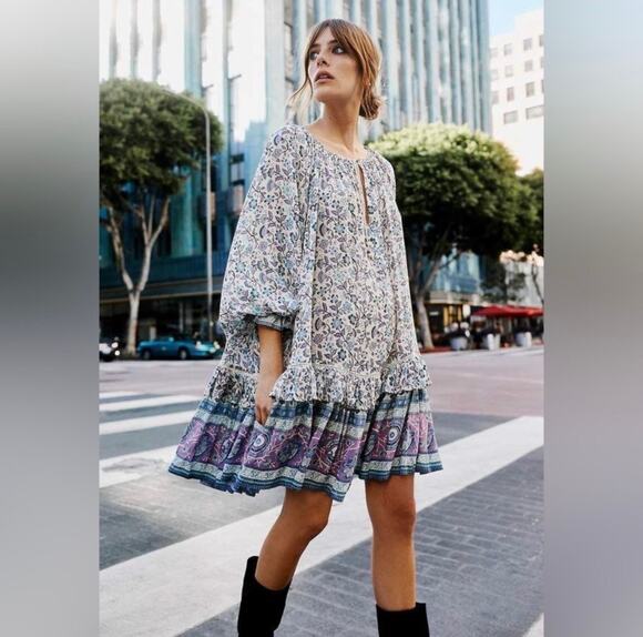 Spell and the Gypsy Collective Dresses & Skirts - Spell & The Gypsy Collective Dahlia Tunic Dress in dusty blue EUC SZ L
